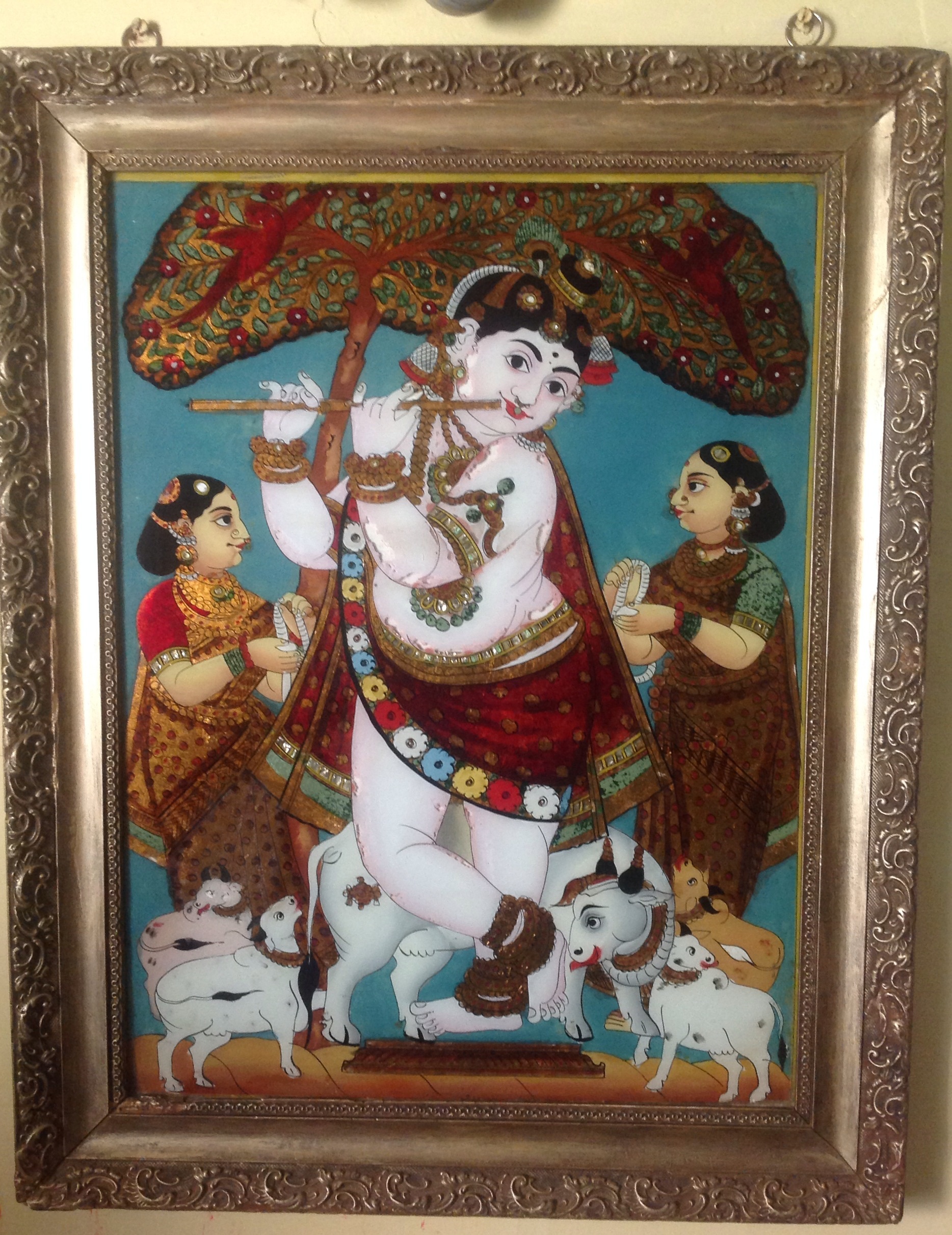 Krishna Glass Painting